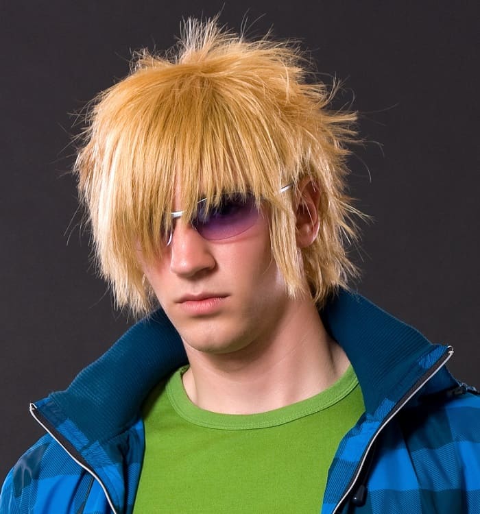 blonde hairstyles for emo guys