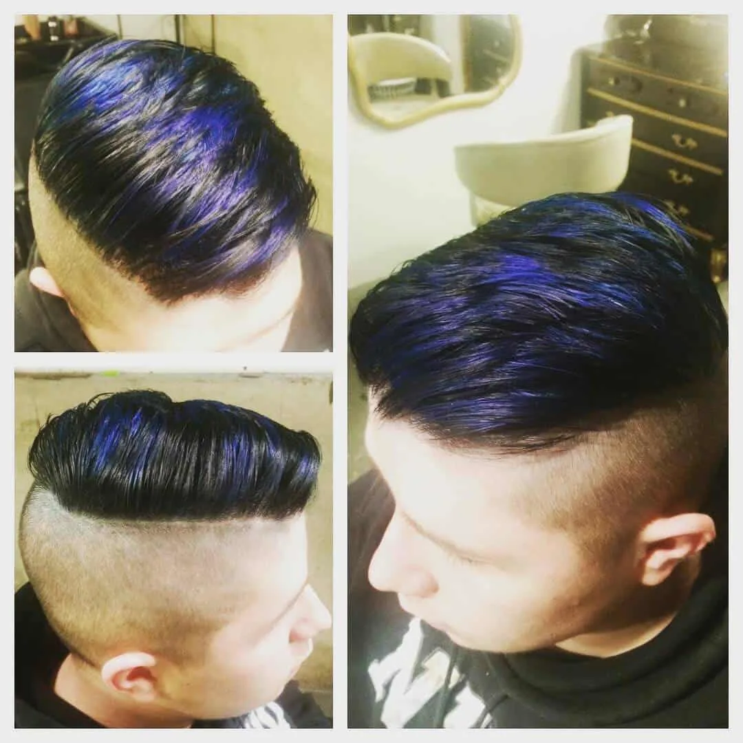 Side Sweep with Blue Highlights
