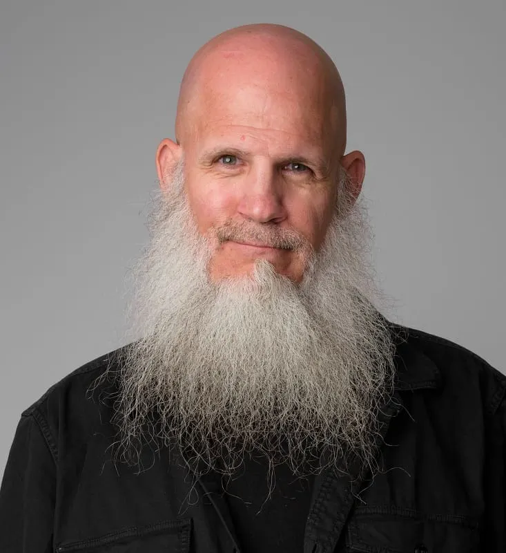 bald man with grey beard
