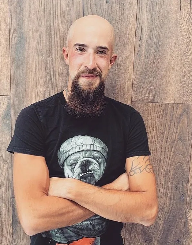 bald head with beard