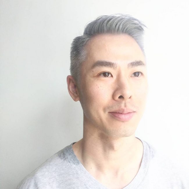 Silver Asian High Pompadour