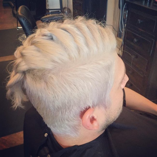 Platinum Blonde Undercut with Top Braid