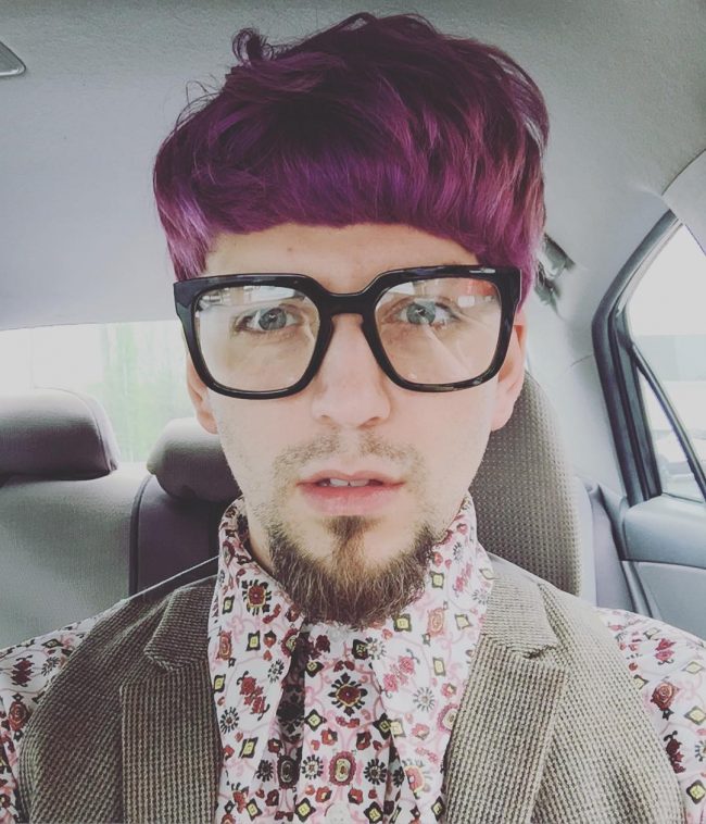 Quirky Purple Hair with Loads of Volume