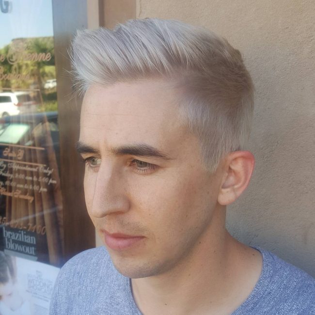 Silver Blonde Pompadour