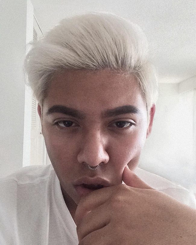 White Hair for Pompadour Haircut