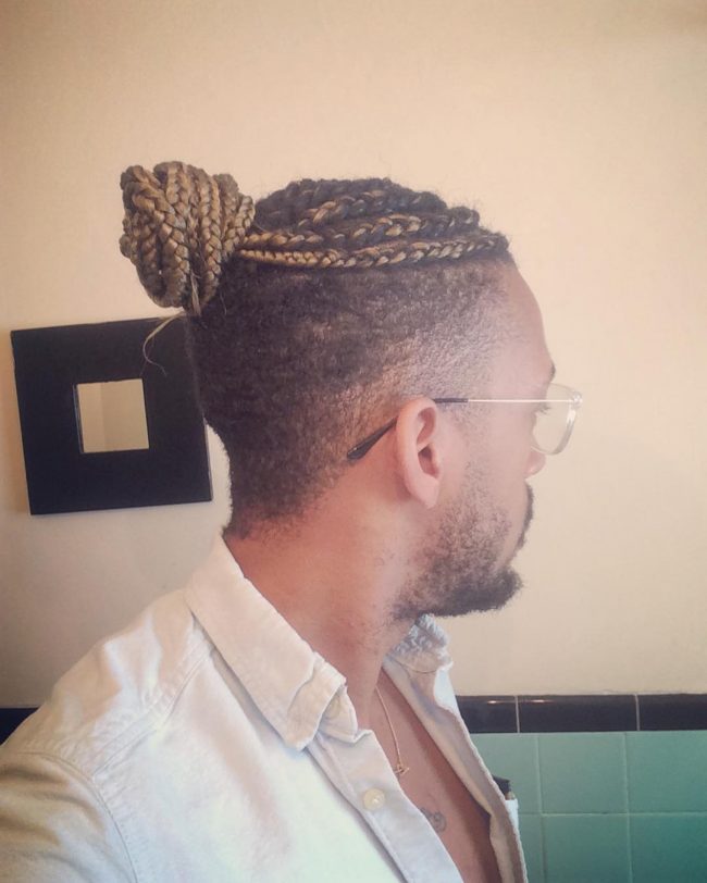 60 Brilliant Braided Buns For Men Double The Style 2020