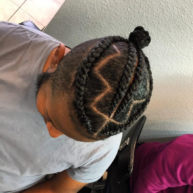 50 Brilliant Braided Buns For Men Double The Style 2019