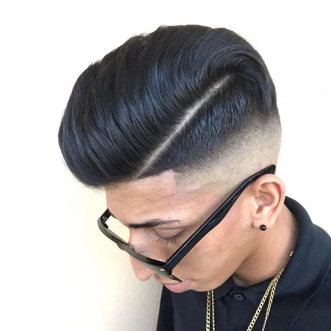 Sassy Pomp with Undercut and Clean Fade