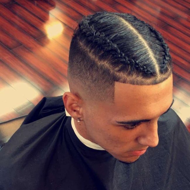 Skin Fade with Fishtail Braids