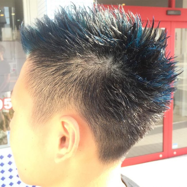 blue spiked hair