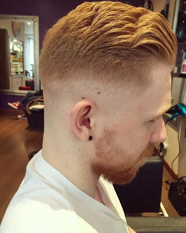 Blonde Pomp with Skin Fade