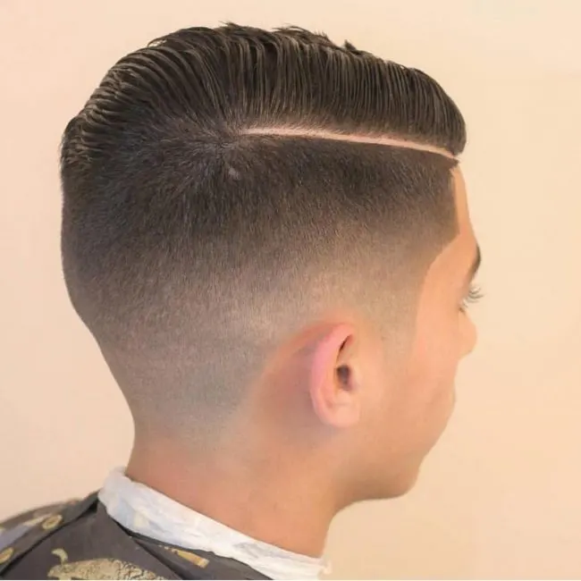 Combover Razor Fade with Parted Top