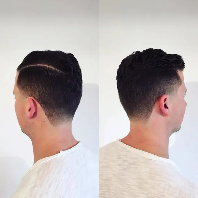 Funky Side part and Taper Fade