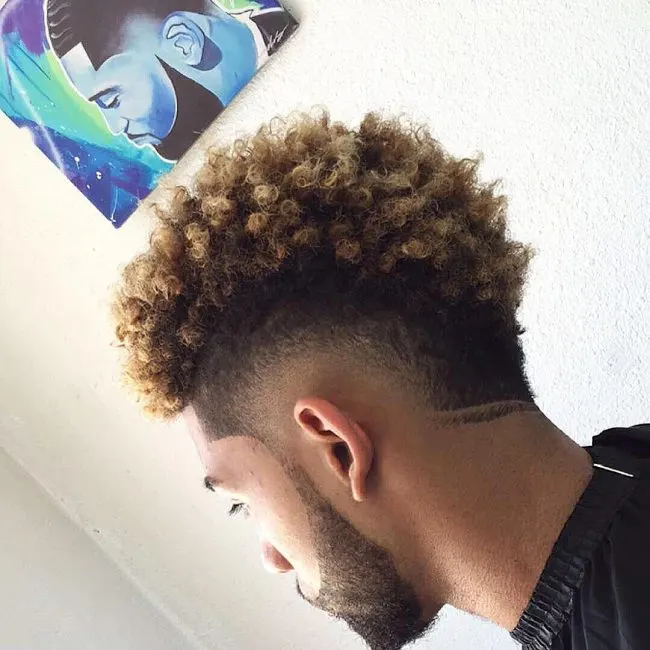 Kinky Mohawk with Highlighted Curls