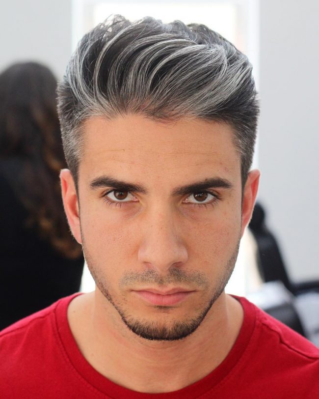 Natural Wavy and Tapered Gray Hair