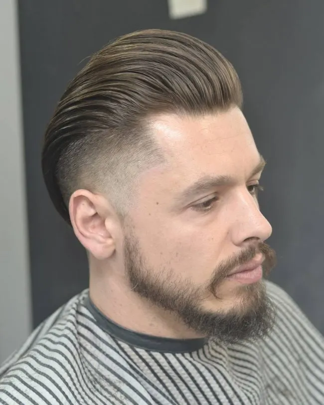 Overlap Smooth Pomp with Heavy Temple Fade