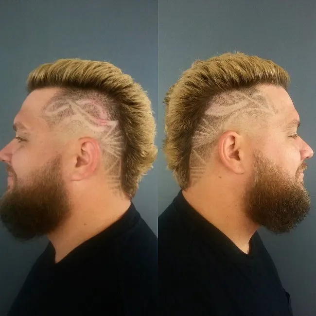 Viking Look with Intricate Razor Lines