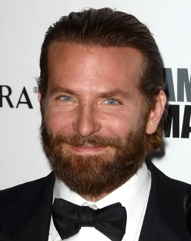 Bradley Cooper's Slick Back Hairstyle with Beard