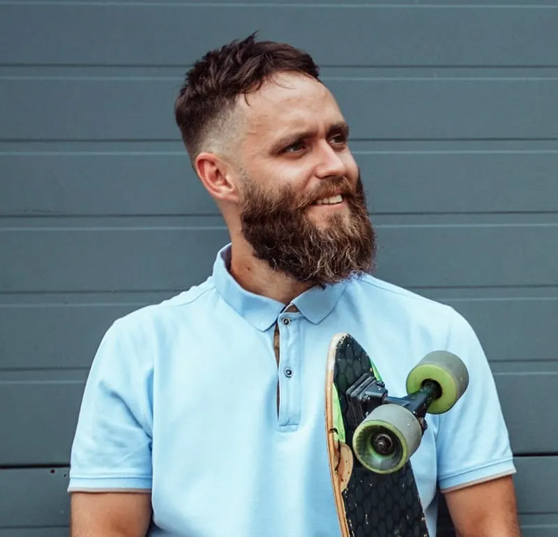 hipster guy's beard fade style