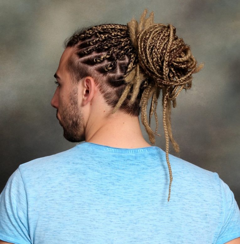 60 Cool Braided Buns For Men To Steal The Spotlight MachoHairstyles   Braided Bun For Men 3 765x778 