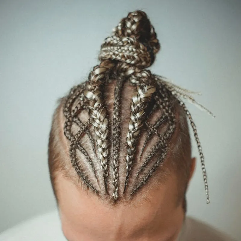 men's braided bun