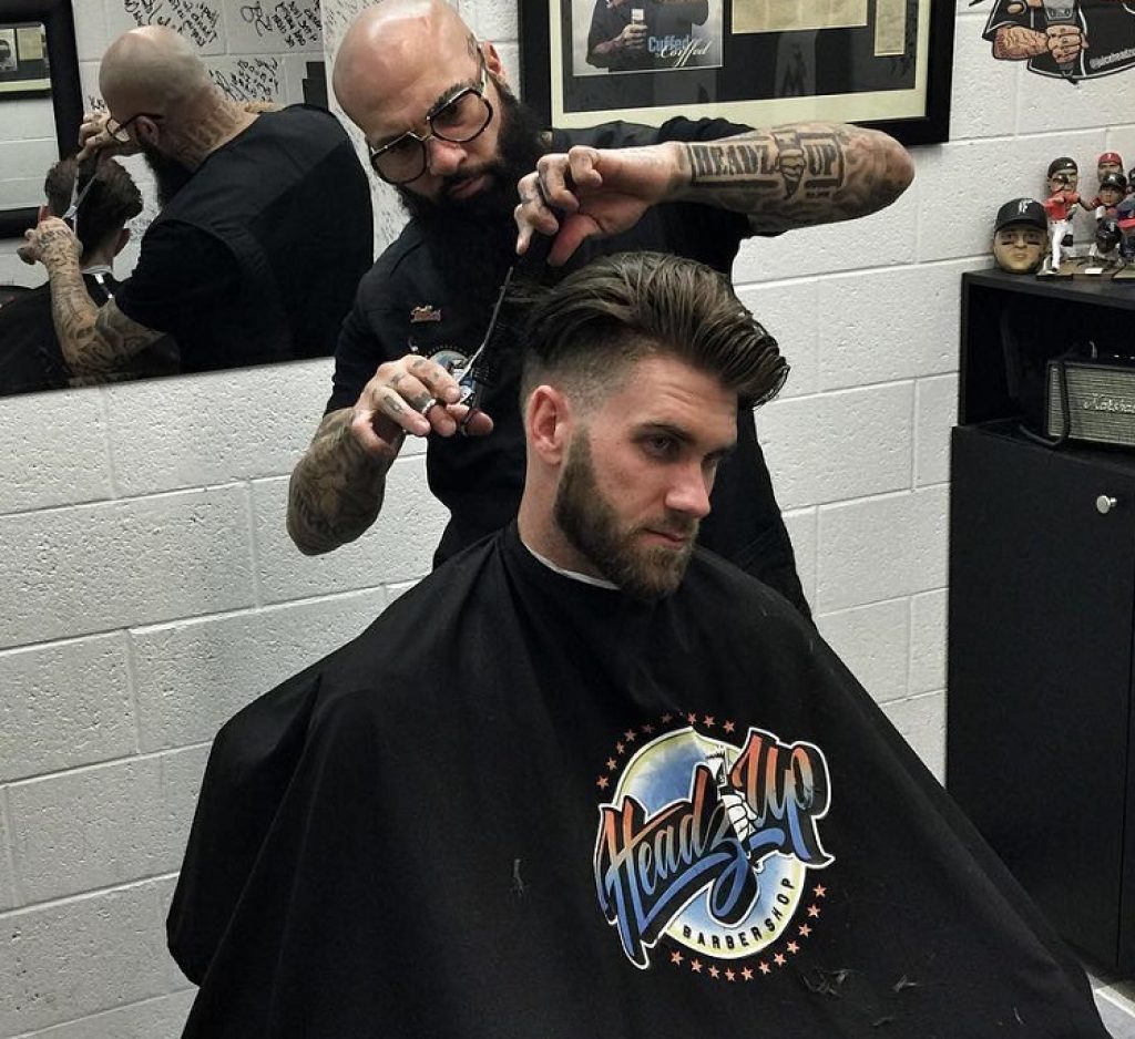 white person burst fade bryce harper haircut