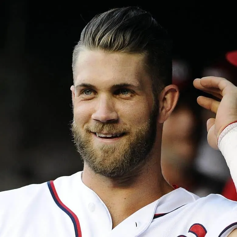 bryce harper with slicked back hair