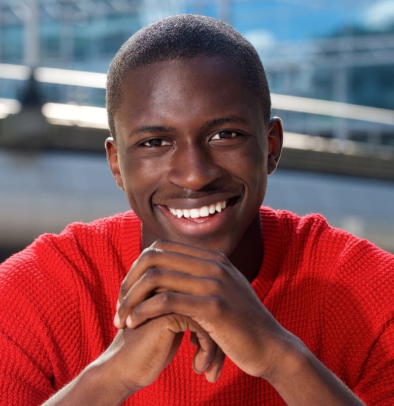 black man with buzz cut