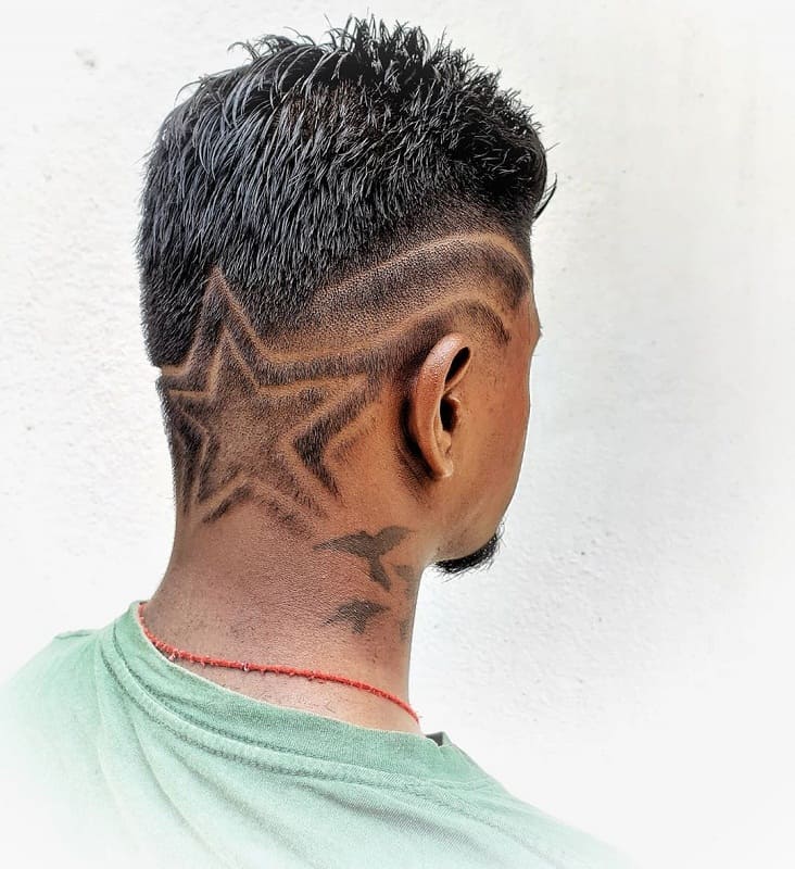star haircut design for guys