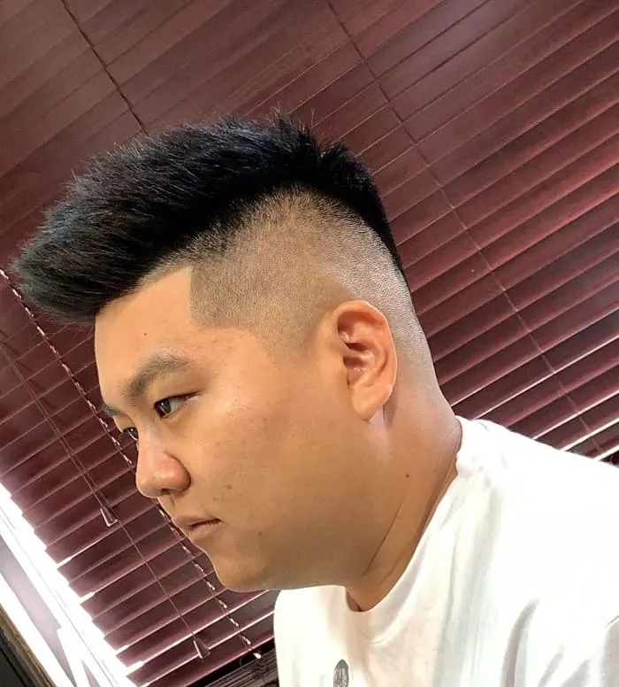 spiky haircut for man with fat face 