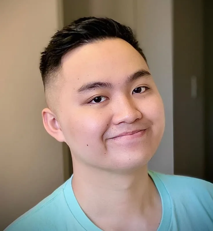 haircut for asian man with round face