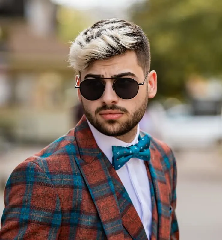 hipster man with highlighted hairstyle