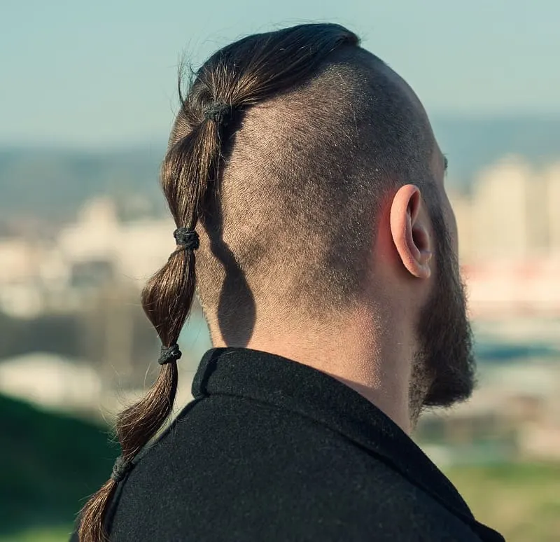 men's mohawk ponytail