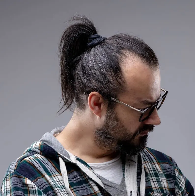 man ponytail for receding hairline