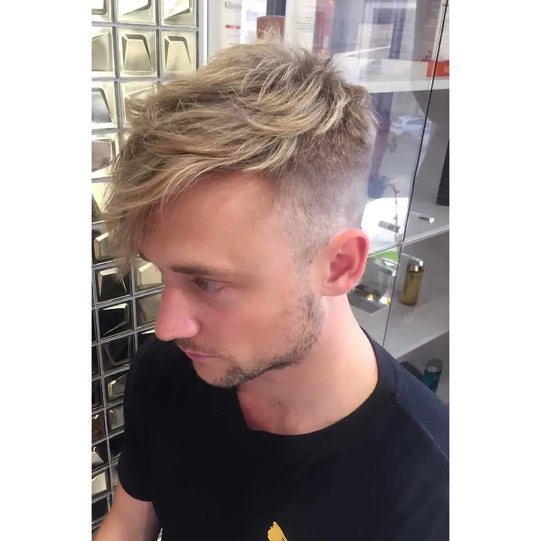 man with asymmetrical haircut