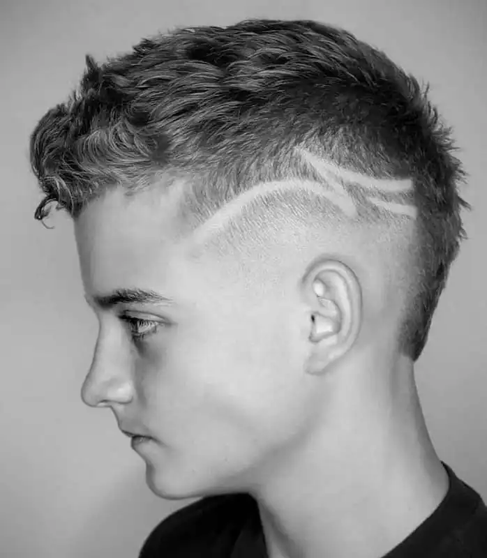 mohawk fade with design