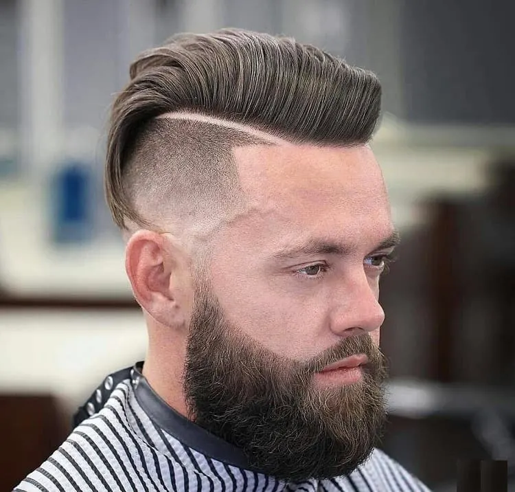 pompadour with fade for square face