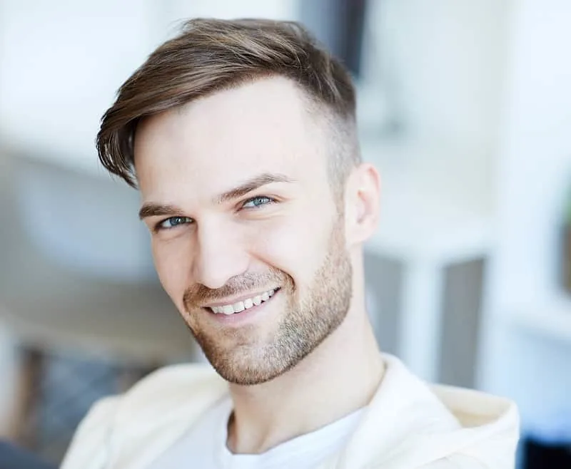 side swept hair for men with square face