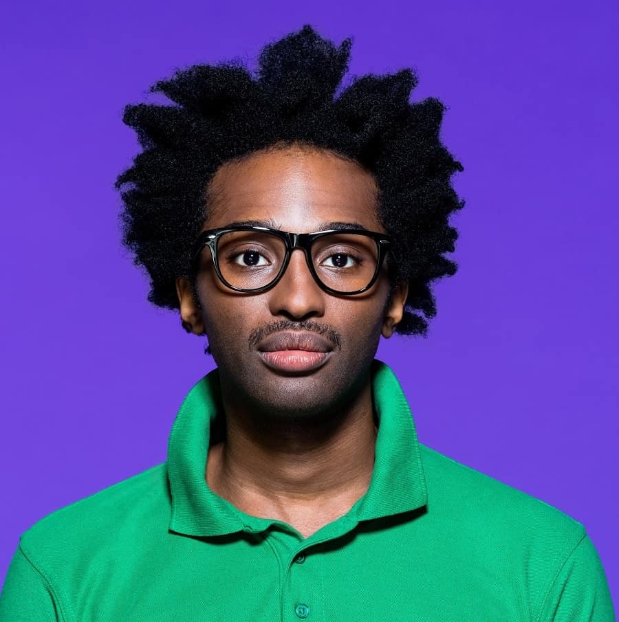 afro hairstyle for nerdy men